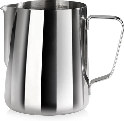 New Star Foodservice Stainless Steel Frothing Pitcher, 20 oz | Commercial Grade 18/8 Barista Tool for Lattes & Cappuccinos thumbnail 1