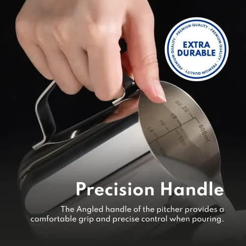 New Star Foodservice Stainless Steel Frothing Pitcher, 20 oz | Commercial Grade 18/8 Barista Tool for Lattes & Cappuccinos thumbnail 6