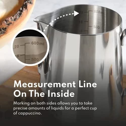 New Star Foodservice Stainless Steel Frothing Pitcher, 20 oz | Commercial Grade 18/8 Barista Tool for Lattes & Cappuccinos thumbnail 8