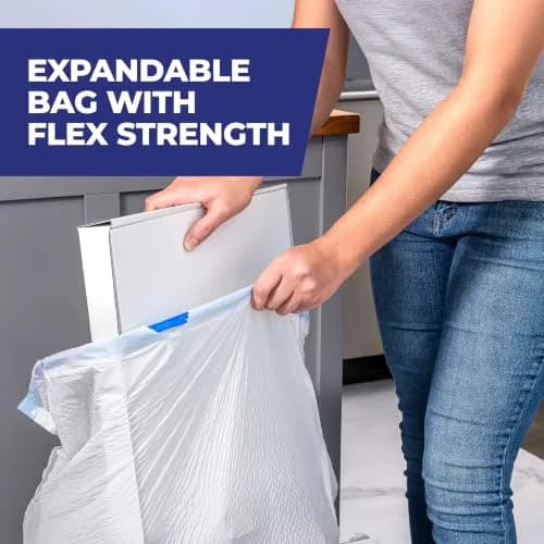 Hefty Ultra Strong 13 Gallon Kitchen Trash Bags, White, Clean Burst, 40 Count (1.76 lb) | 6-in-1 Protection for Indian Homes thumbnail 6
