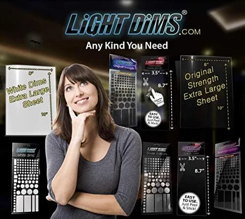 LIGHT DIMS Original Strength LED Light Dimmers (2 Sheets) Black | Dims 50-80% Glare thumbnail 7
