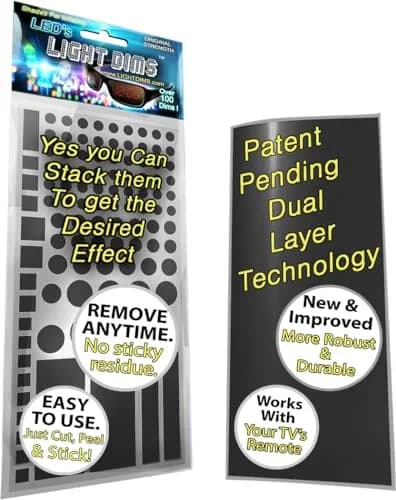 LIGHT DIMS Original Strength LED Light Dimmers (2 Sheets) Black | Dims 50-80% Glare thumbnail 3