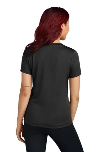 Clothe Co. Women's Moisture-Wicking Athletic Shirt V-Neck Black M | Breathable, Quick Dry Activewear thumbnail 3