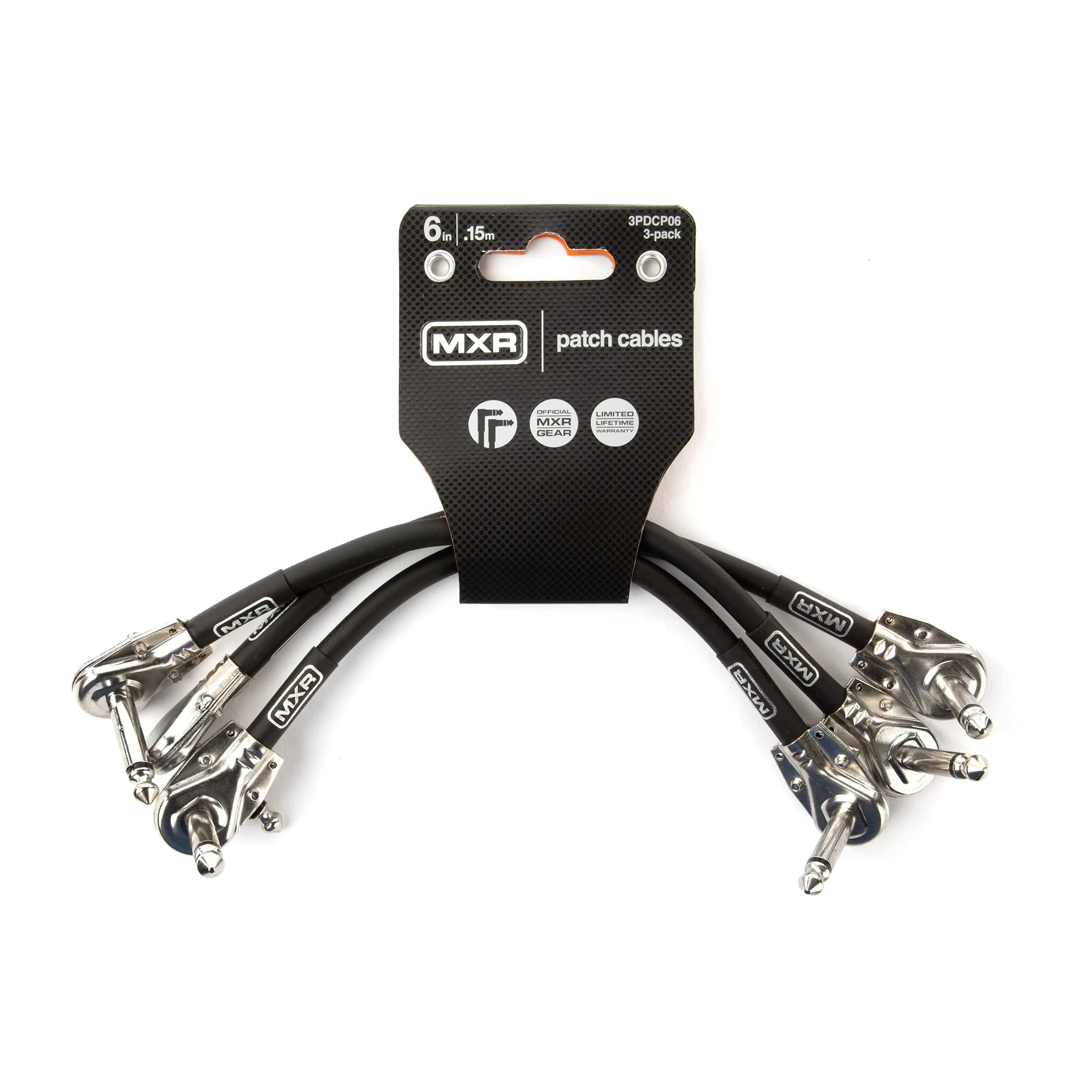 MXR Patch Cable 6 in | 15 cm | 3 Pack | Clear, Flexible, Low-Profile Pedalboard Patch Cables