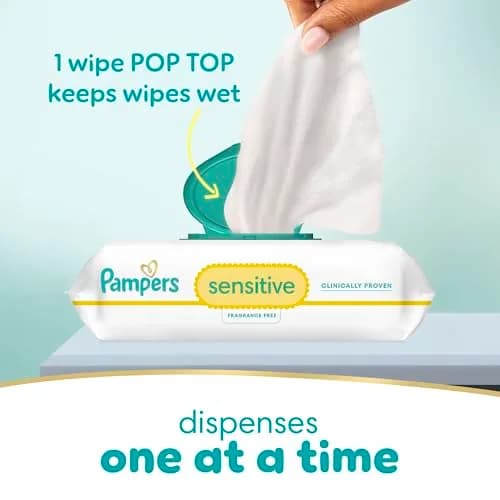 Pampers Sensitive Baby Wipes, 504 Count (9 Packs) | Clinically Proven for Healthier Skin thumbnail 9