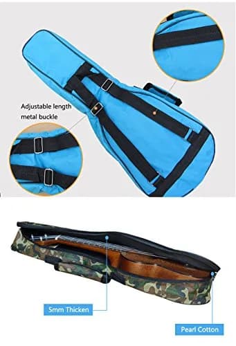 HOT SEAL 21in (56cm) Soprano Ukulele Case Bag | Waterproof Durable Green Cotton with Storage thumbnail 3
