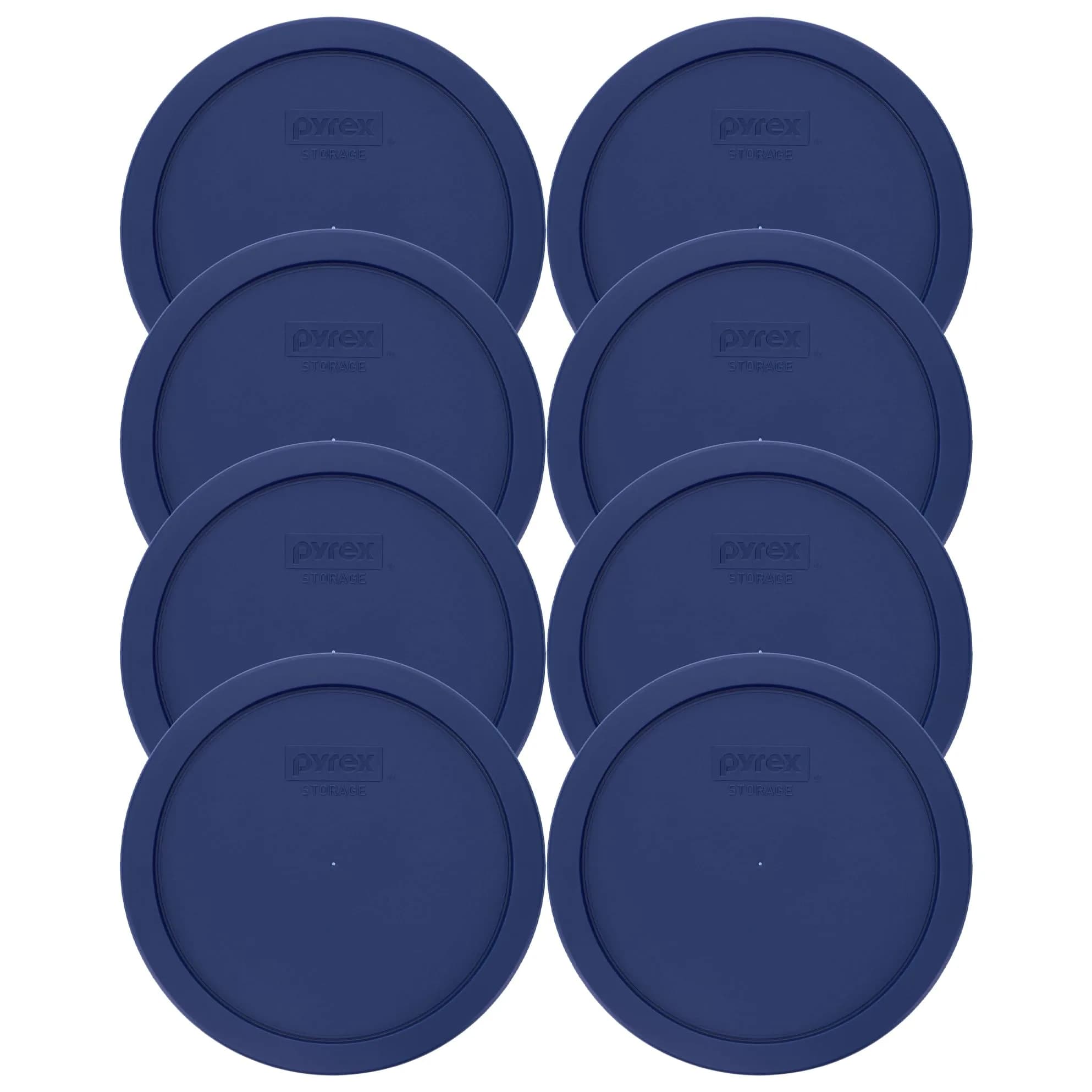 Pyrex 7402-PC Blue Food Storage Lid 6/7-Cup (8-Pack) | BPA-Free Plastic Containers for Kitchen Storage — Blue