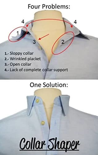 Stiff Collar Stay Off-White Metal Collar Support System | 20.5" (52.1 cm) | Keeps Collars Sharp thumbnail 2