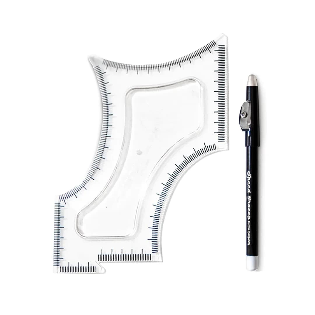 The Cut Buddy PLUS Beard Shaping Tool Clear Template with Built-in Comb and Bonus Pencil | Designed for Larger Heads — The Cut Buddy Original