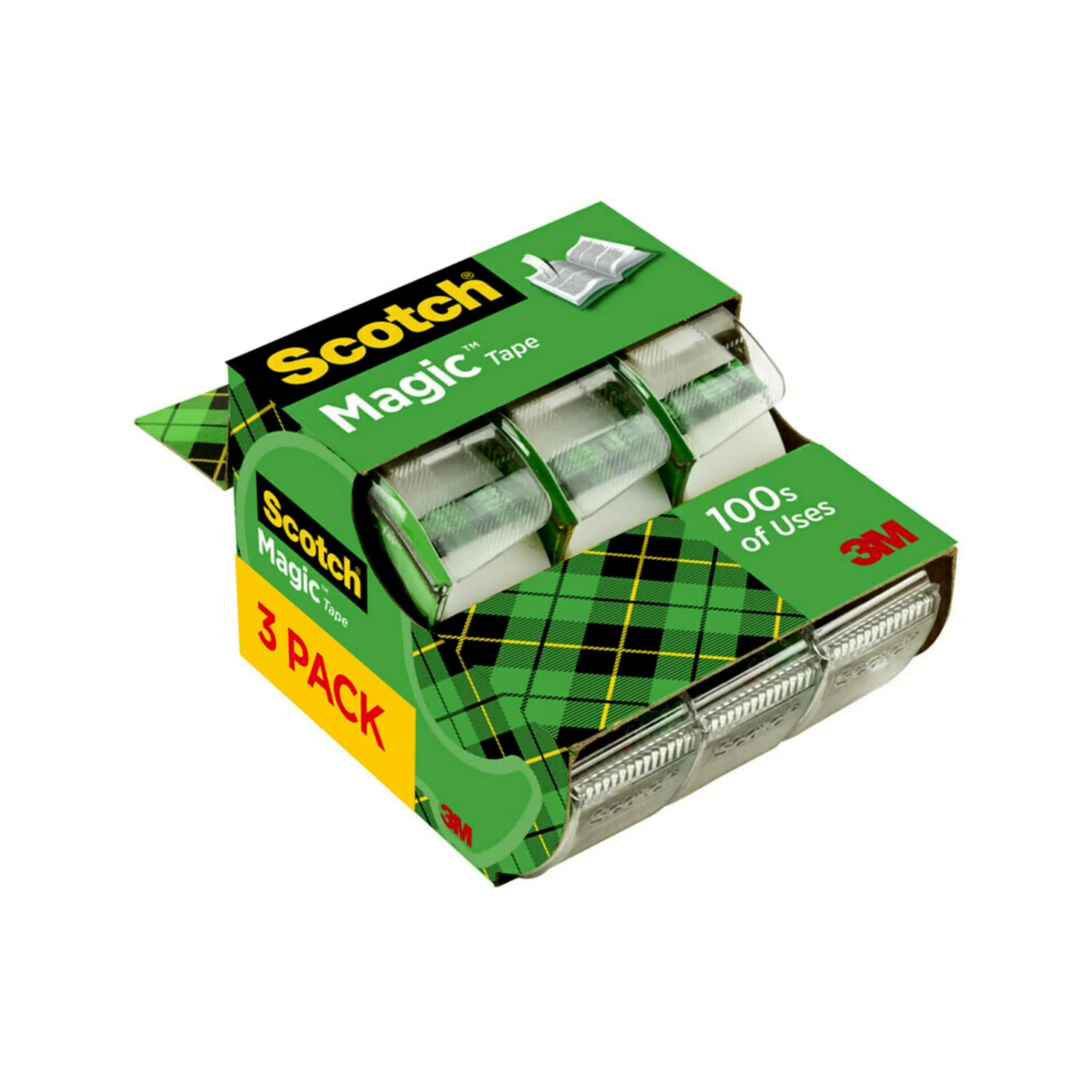 Scotch Magic Tape 3/4 Inch x 300 Inches Rolls (3 Pack) | Invisible & Permanent Paper Mending