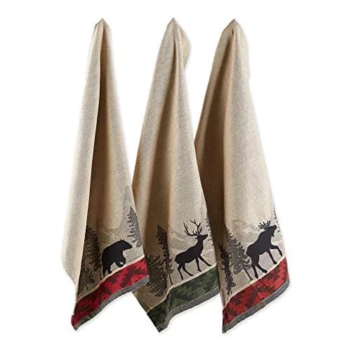 DII Woodlands Collection Dishtowel Set 18x28 inches (45.7x71.1 cm) | 100% Cotton, Ultra Absorbent, Low Lint thumbnail 1