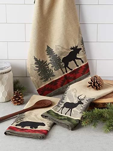 DII Woodlands Collection Dishtowel Set 18x28 inches (45.7x71.1 cm) | 100% Cotton, Ultra Absorbent, Low Lint thumbnail 5