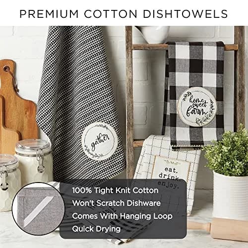 DII Holiday Kitchen Towels Embroidered Dish Towel Set, 18x28, Cabin Christmas, 3 Piece thumbnail 6