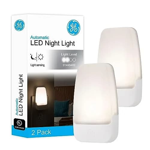 GE Plug-in Night Light with Dusk to Dawn Sensor, 2 Pack | Automatic Illumination for Hallways and Bedrooms thumbnail 1