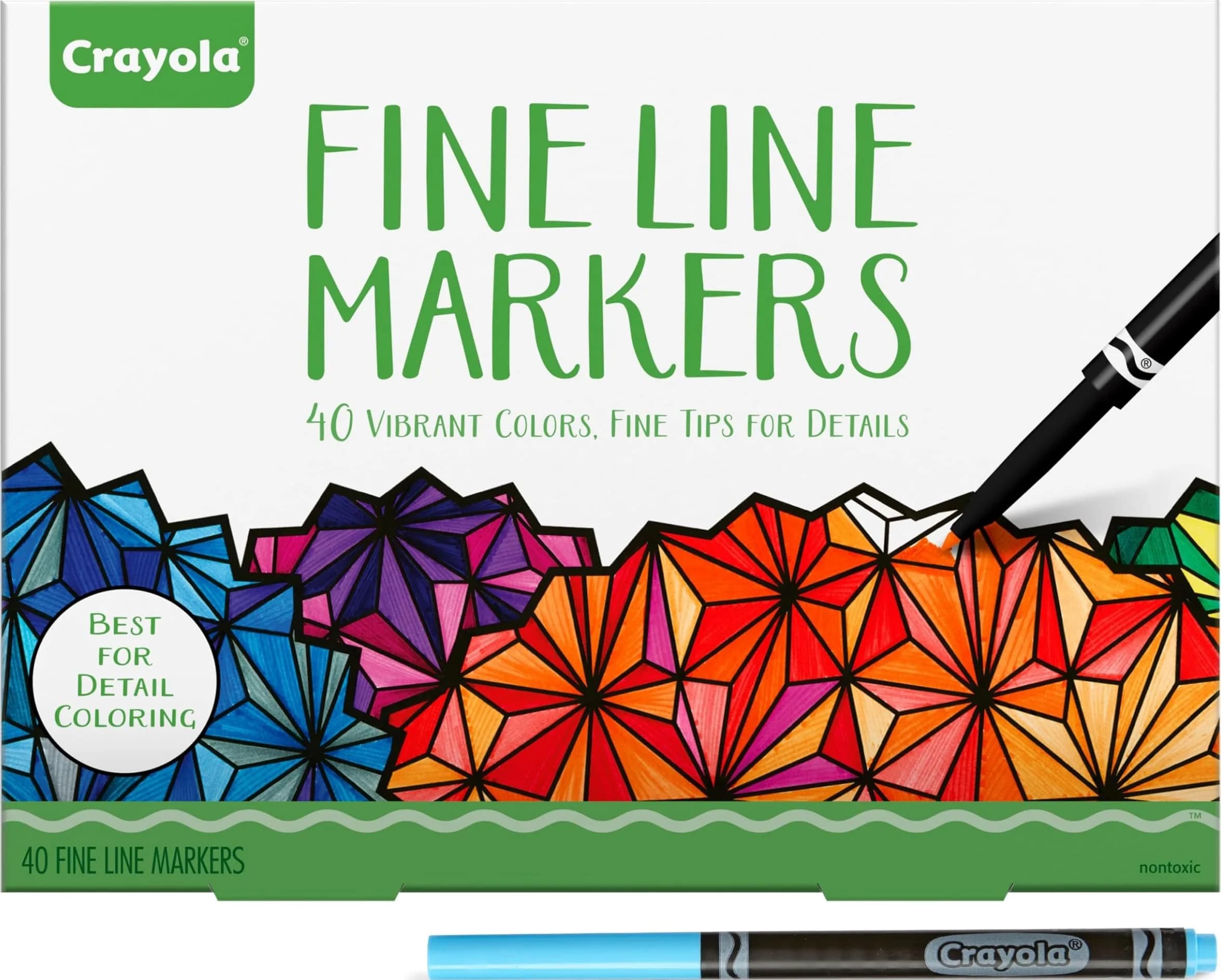 Crayola Fine Line Markers for Adults 40ct | Vibrant, Precise Coloring Set for Art & Relaxation - main product image
