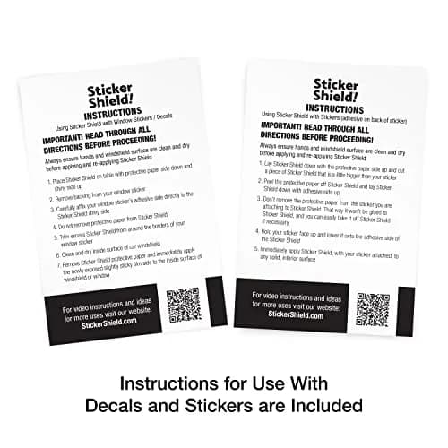 Sticker Shield Windshield Sticker Applicator 4" x 6" Sheets | Reusable Clear Film for Easy Application & Removal thumbnail 2