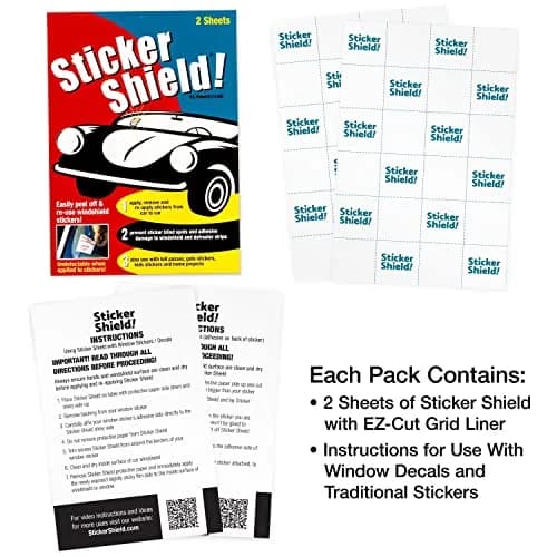 Sticker Shield Windshield Sticker Applicator 4" x 6" Sheets | Reusable Clear Film for Easy Application & Removal thumbnail 3