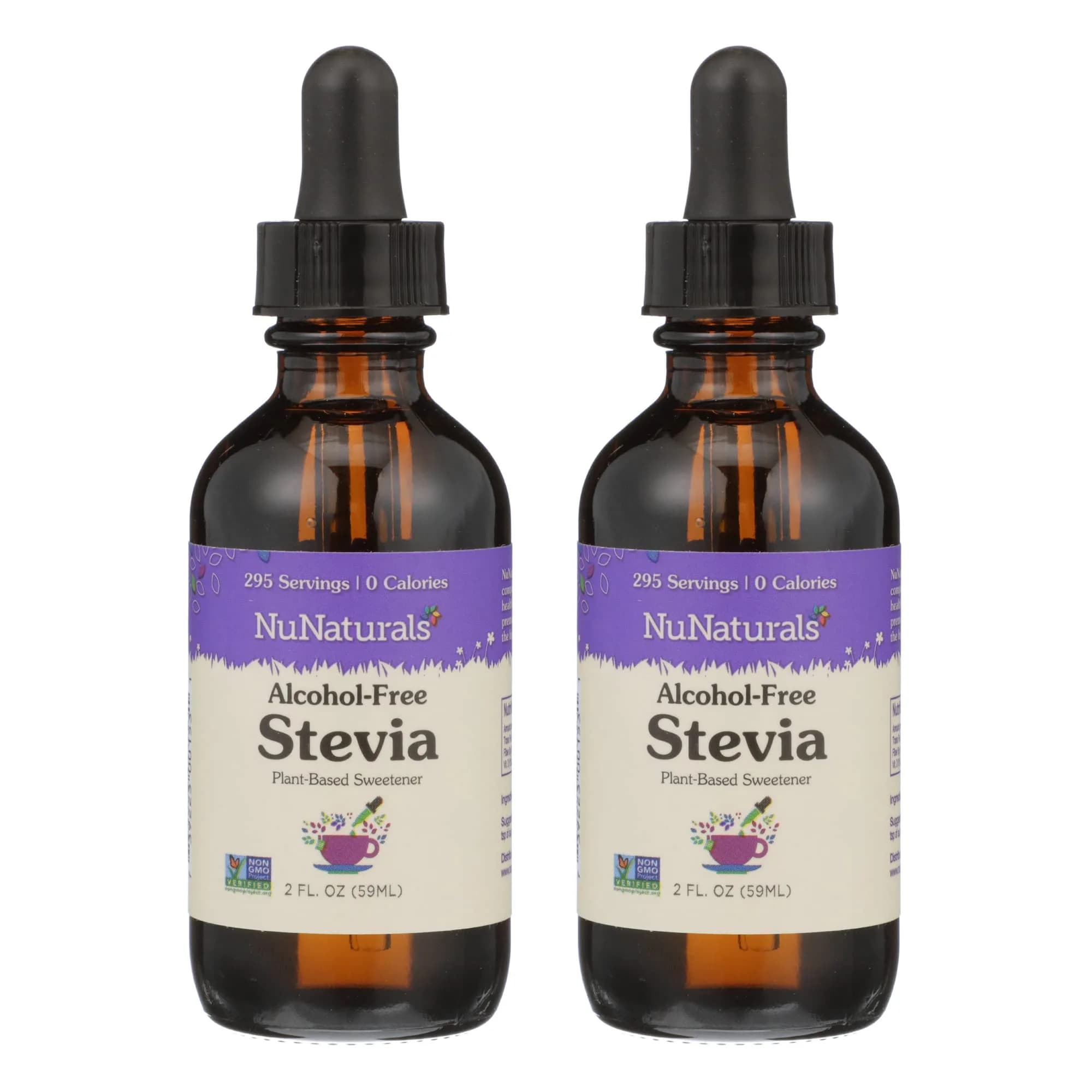 Nunaturals Liquid Stevia Sweetener, Unflavored Alcohol-Free, 2oz | Zero-Calorie Sugar Substitute for Healthy Diets — 2 Fl Oz