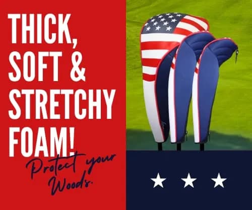 Majek USA Patriot Golf Zipper Head Covers Driver 1 3 5 | Patriotic Neoprene Golf Club Covers (up to 460cc) thumbnail 3