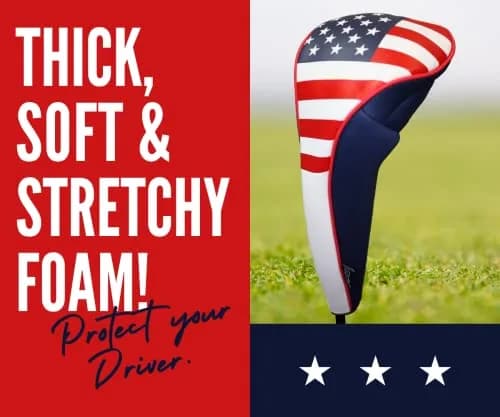 Majek USA Patriot Golf Zipper Head Covers Driver #1 Neoprene | Thick, Stretchy & Impact-Resistant thumbnail 2