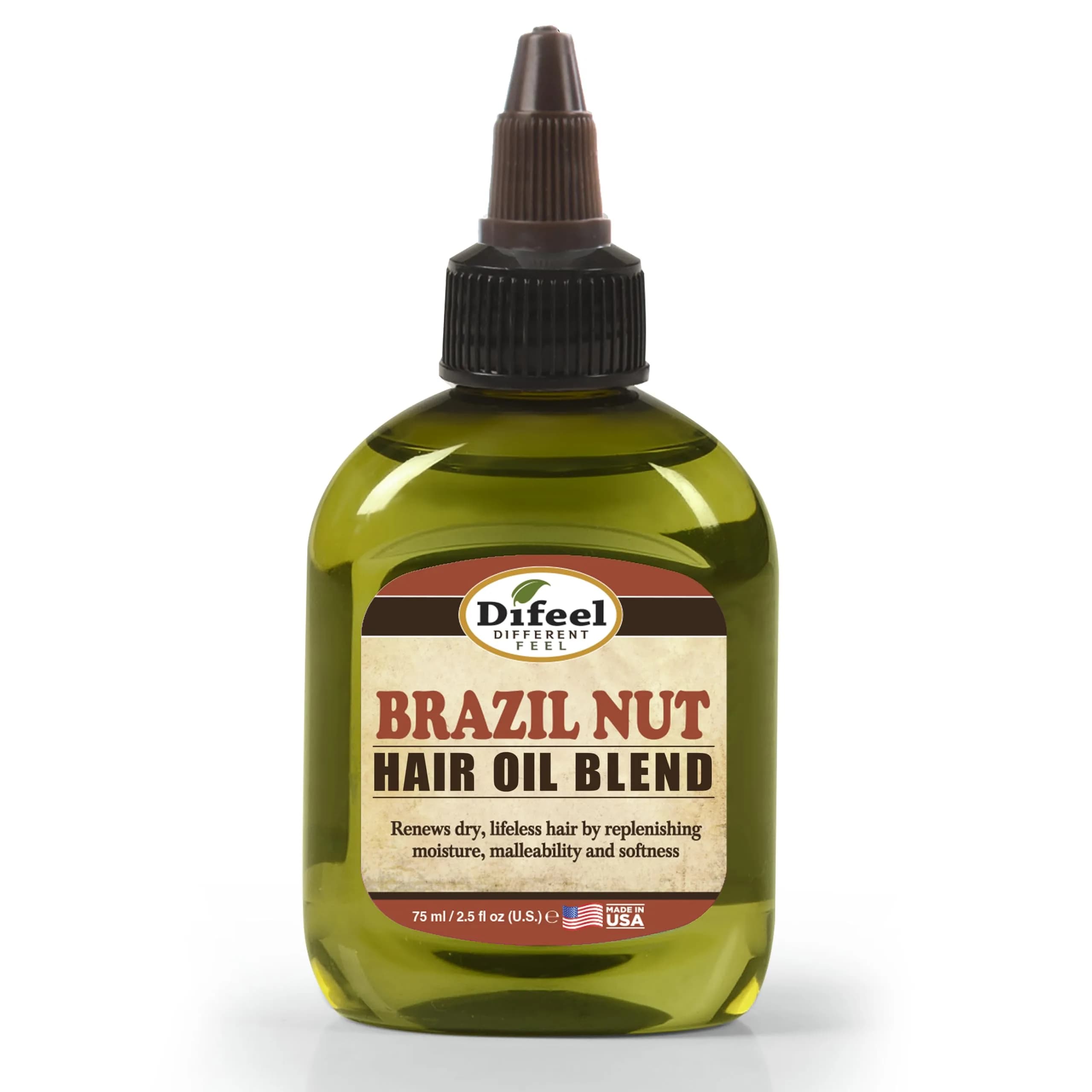 Difeel Olive Hair Oil Blend 74ml (2.5 Fl Oz) | Hydrates Dry Hair — Brazil Nut