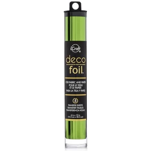 iCraft Deco Foil Transfer Sheets 6" x 12" (15.2 cm x 30.5 cm) Spring Green | 5 Sheets for Paper, Fabric, Wood thumbnail 1