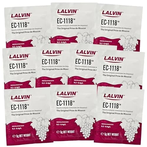 Lalvin EC-1118 Saccharomyces bayanus 10 Packs | High Alcohol Tolerance for Wine & Sparkling thumbnail 1