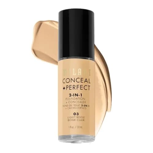 Milani Conceal + Perfect 2-in-1 Foundation + Concealer Light Beige 30ml (1 Fl Oz) | Water-Resistant, Full Coverage thumbnail 1
