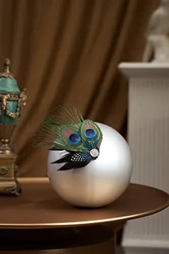 BABEYOND Peacock Feather Hair Clip with Rhinestones | 1920s Peacock Flapper Fascinator, One Size thumbnail 2