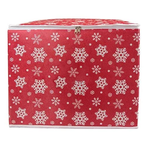DII Christmas Ornament Storage Box with Dividers 16x16x13" Holds 75 Ornaments thumbnail 4