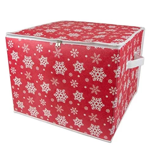 DII Christmas Ornament Storage Box with Dividers 16x16x13" Holds 75 Ornaments thumbnail 3
