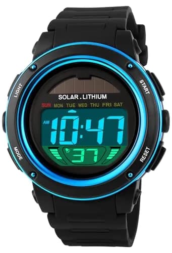 MASTOP Solar Watch Black LED Digital Military Waterproof Sports Watch 40mm (1.57in) thumbnail 1