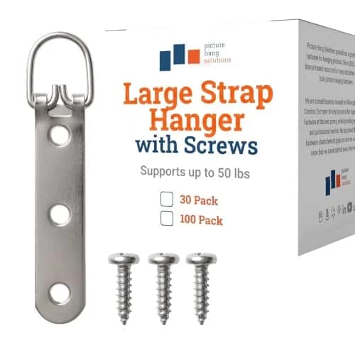 Picture Hang Solutions 3-Hole D-Ring Heavy Duty Picture Hangers 30 Pack | Supports up to 50 lb thumbnail 1