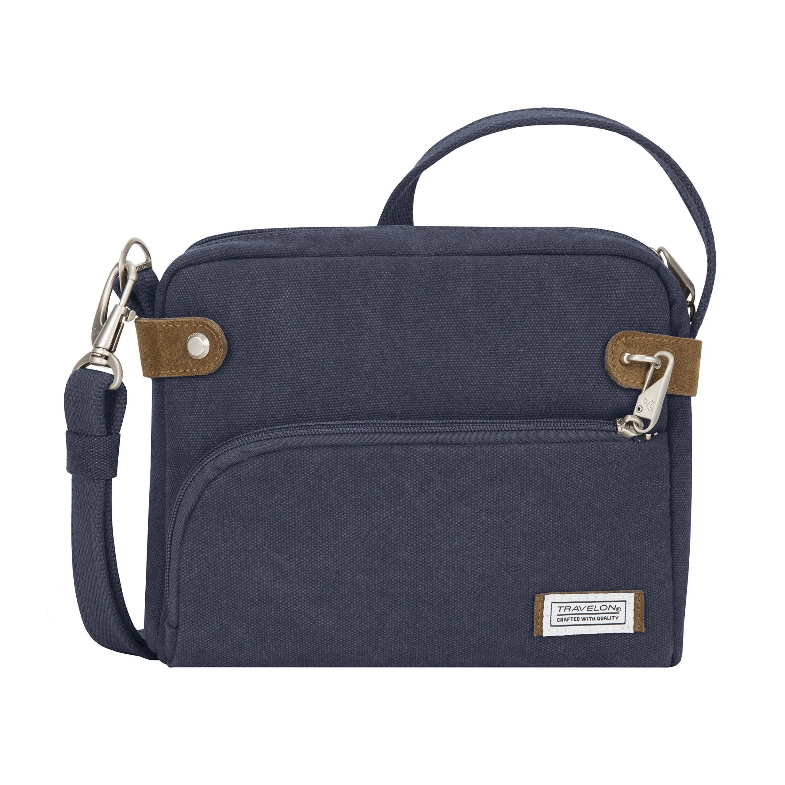 Travelon Anti-Theft Heritage Crossbody Bag Sage 24cm (9.5"W x 8"H x 2.5"D) | Secure Travel Companion — Blue