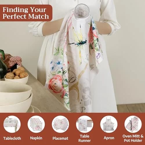Maison d' Hermine Kitchen Towels Set of 2 | 100% Cotton, 27.50" x 20" | European Design thumbnail 4
