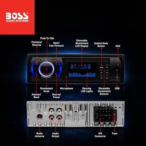 BOSS Audio Systems 616UAB Single DIN Bluetooth Car Stereo, No DVD, USB | 50W x 4 Max Power, Hands-Free Calls thumbnail 3