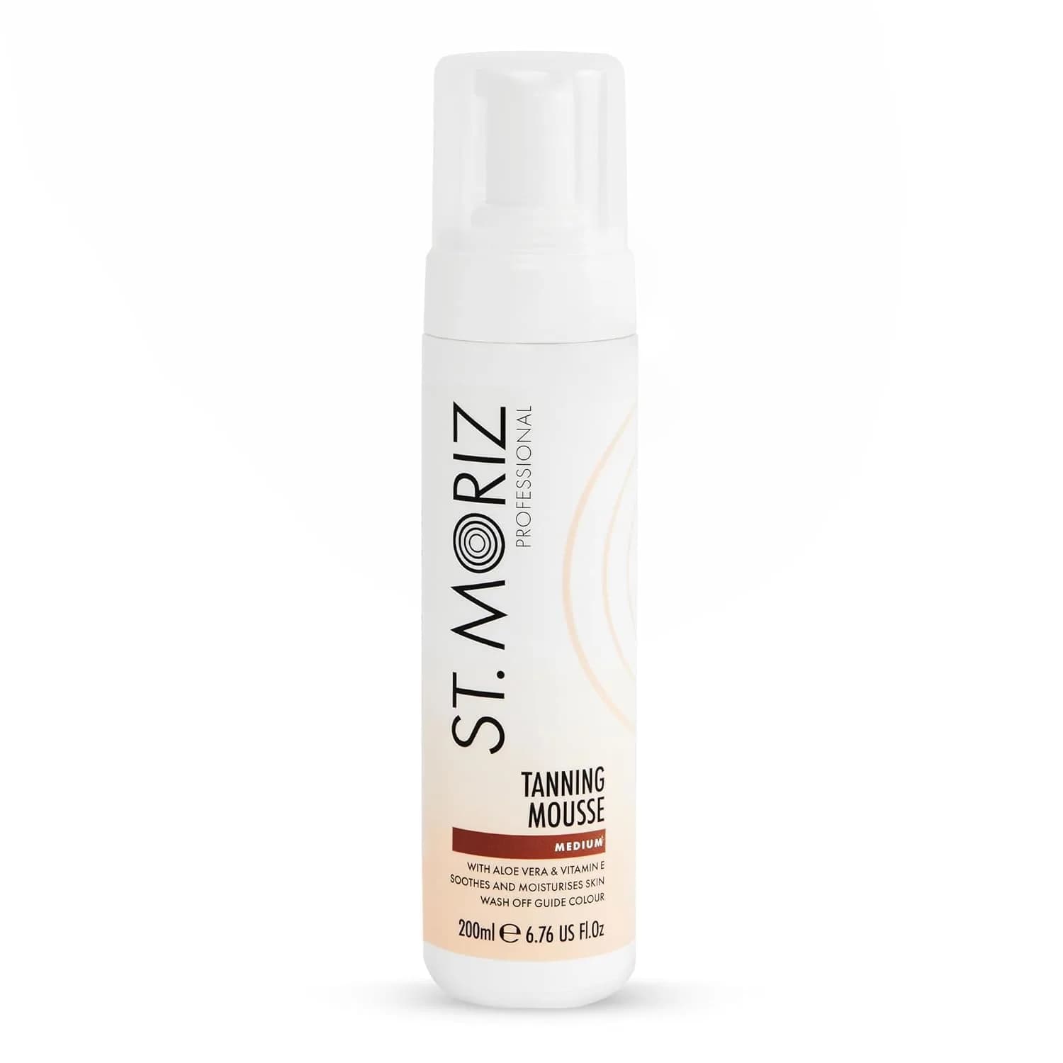 St. Moriz Professional Dark Self Tanner Mousse 200ml (6.76 fl oz) | Streak-Free Fake Tan with Aloe Vera & Vitamin E — Medium Mousse