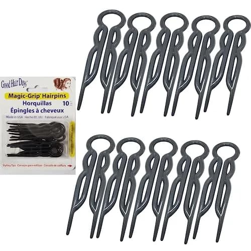 Good Hair Days Magic-Grip Hairpins, 10 Styling U-Pins for Strong Hold | Flexible Plastic for All Hair Types thumbnail 1