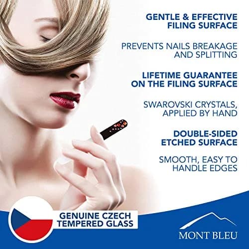 Mont Bleu Set of 2 Crystal Glass Nail Files | 90mm & 135mm (3.5" & 5.3") thumbnail 3