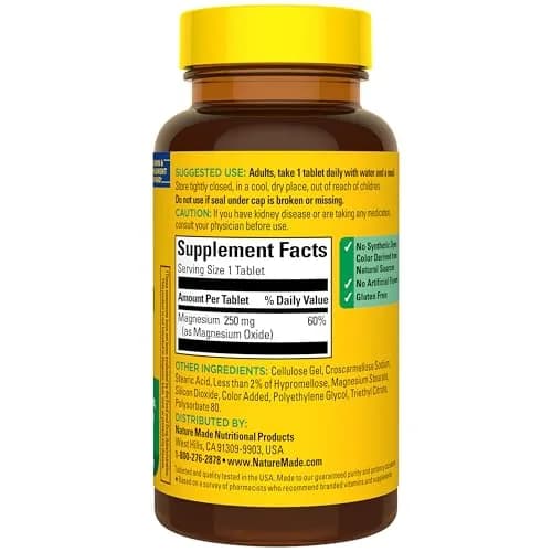 Nature Made Magnesium Oxide 250 mg Tablets 100 Count thumbnail 8