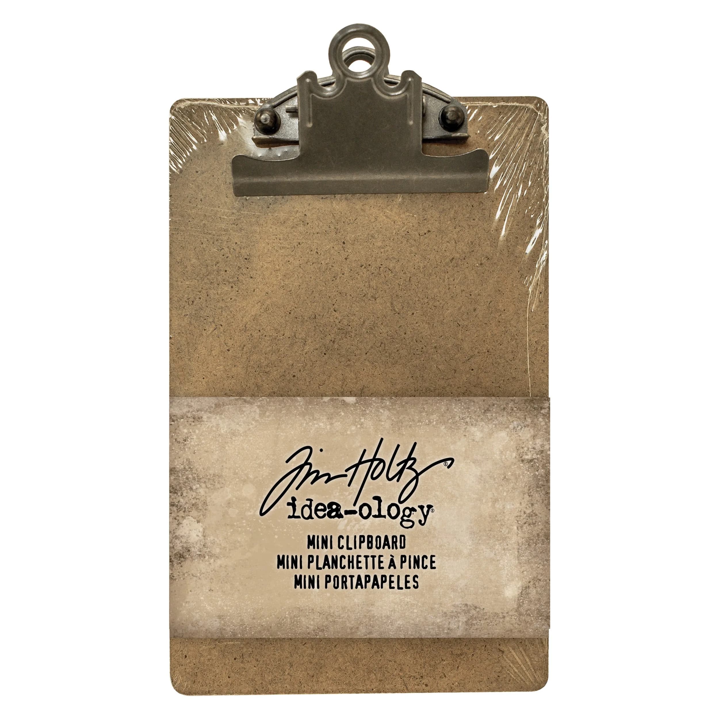 Tim Holtz Idea-ology Mini Clipboard 11.8 cm (4.63 x 7.75 Inches) | Antiqued Brass with Removable Hinge - main product image