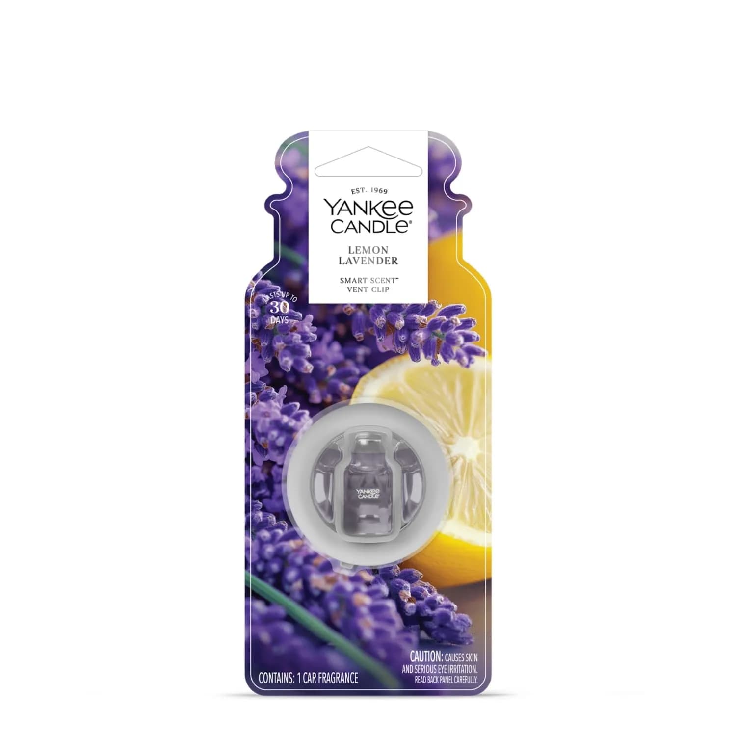 Yankee Candle Smart Scent Vent Clip Car Air Freshener, Midsummer's Night Fragrance | 1 Count (Pack of 1) — Lemon Lavender