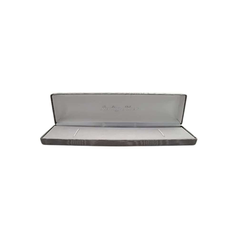 Isaac Kieran Stone Grey Velvet Necklace Gift Box 17.8cm (7 inch) | Travel Storage Display Case — Grey / 8x2