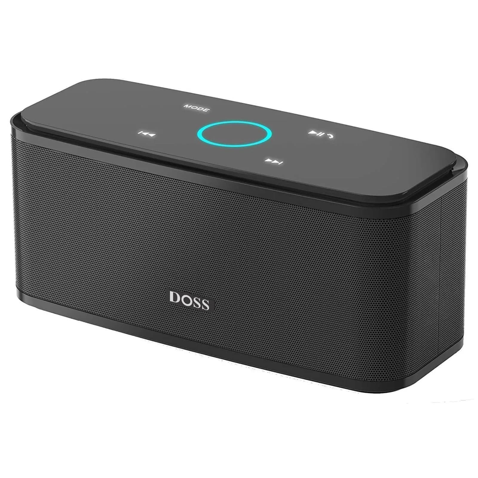 DOSS SoundBox Touch Portable Wireless Bluetooth Speaker with 12W HD Sound & Rich Bass, Purple | 20-Hour Playtime — Black