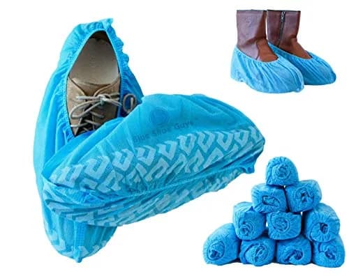 Blue Shoe Guys Disposable Shoe & Boot Covers 100 Pack | Water Resistant, Non-Slip, Recyclable for Indoor & Outdoor Use thumbnail 1