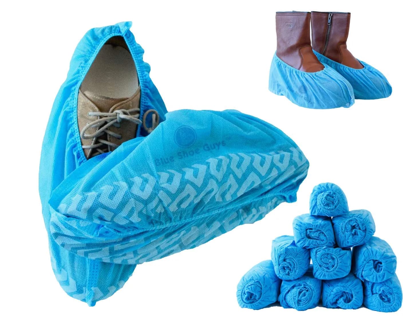 Blue Shoe Guys Disposable Shoe & Boot Covers 100 Pack | Water Resistant, Non-Slip, Recyclable for Indoor & Outdoor Use - main product image