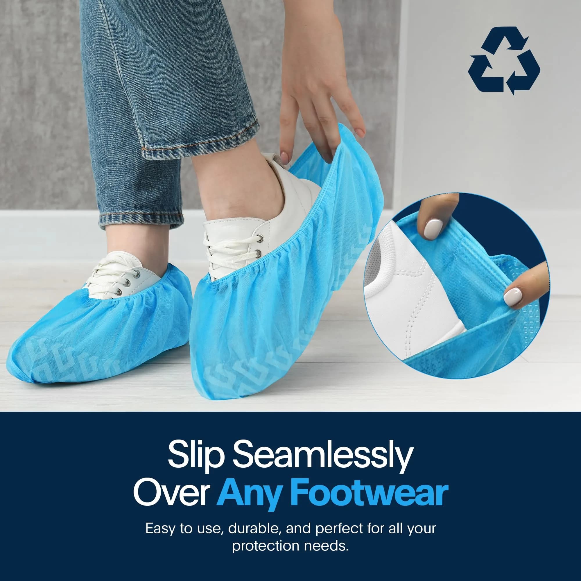 Blue Shoe Guys Disposable Shoe & Boot Covers 100 Pack | Water Resistant, Non-Slip, Recyclable for Indoor & Outdoor Use - view 7