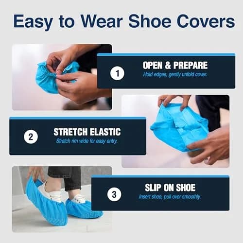 Blue Shoe Guys Disposable Shoe & Boot Covers 100 Pack | Water Resistant, Non-Slip, Recyclable for Indoor & Outdoor Use thumbnail 9