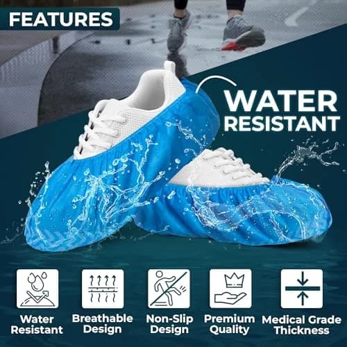 Blue Shoe Guys Disposable Shoe & Boot Covers 100 Pack | Water Resistant, Non-Slip, Recyclable for Indoor & Outdoor Use thumbnail 2