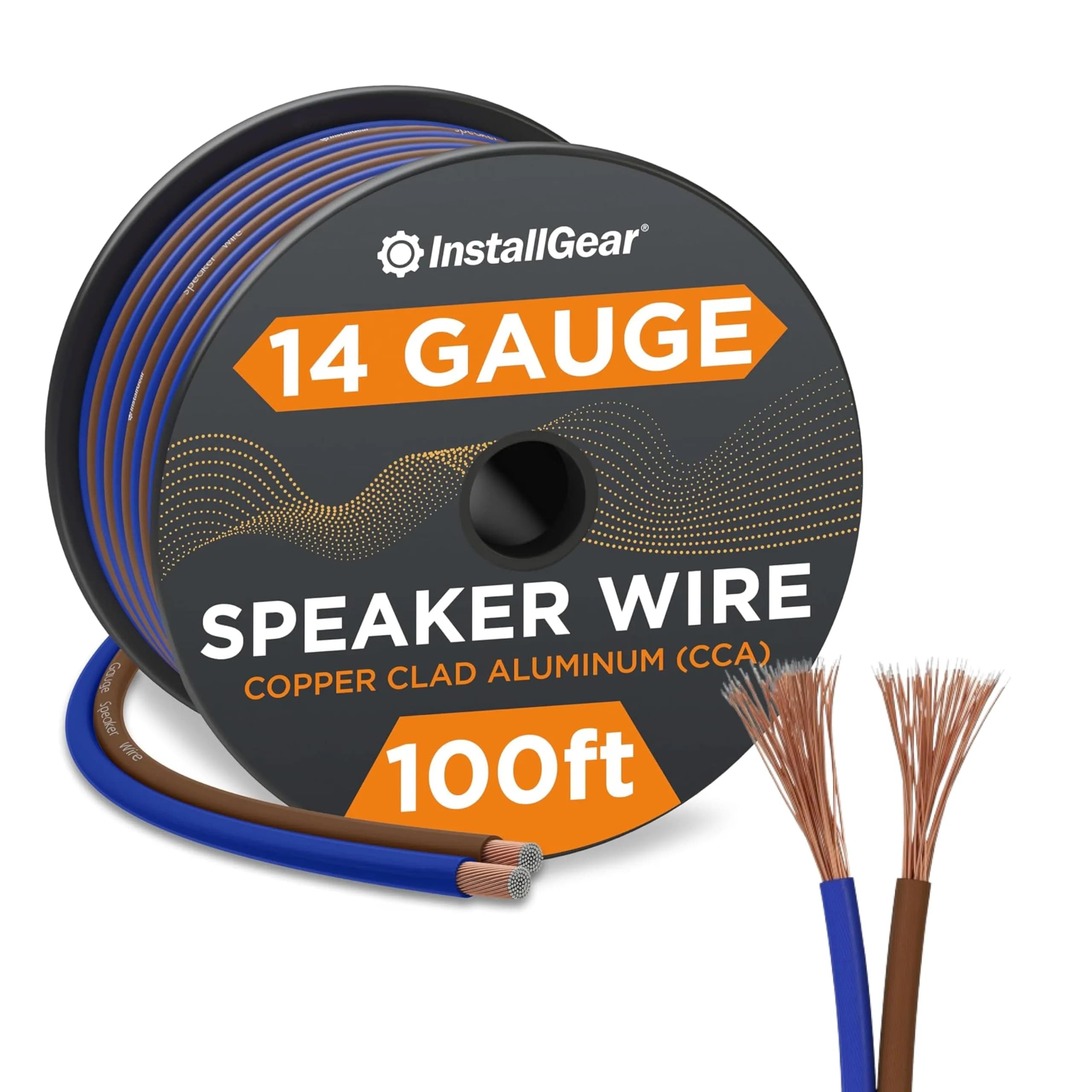 InstallGear 14 Gauge Speaker Wire 100 ft (30.48 m) Blue | High-Quality Audio Cable for Car & Home - main product image